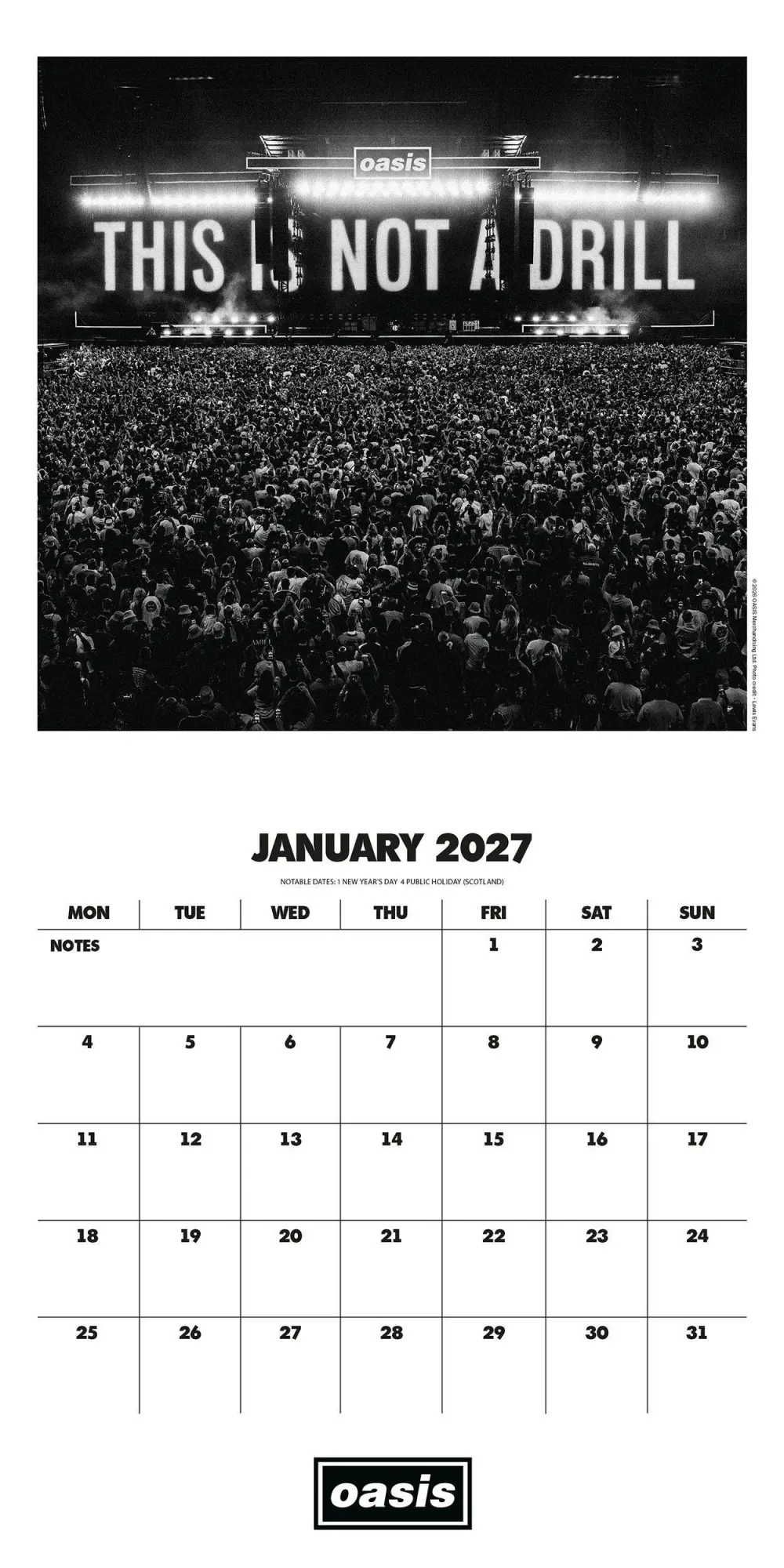 Bild: 9783803532275 | Oasis - Offizieller Kalender 2027 | Kalender | Wall-Kalender | 28 S.