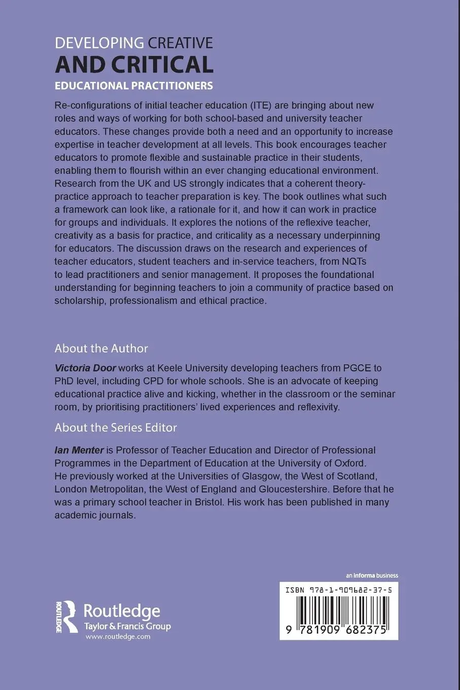 Rückseite: 9781909682375 | Developing Creative and Critical Educational Practitioners | Door