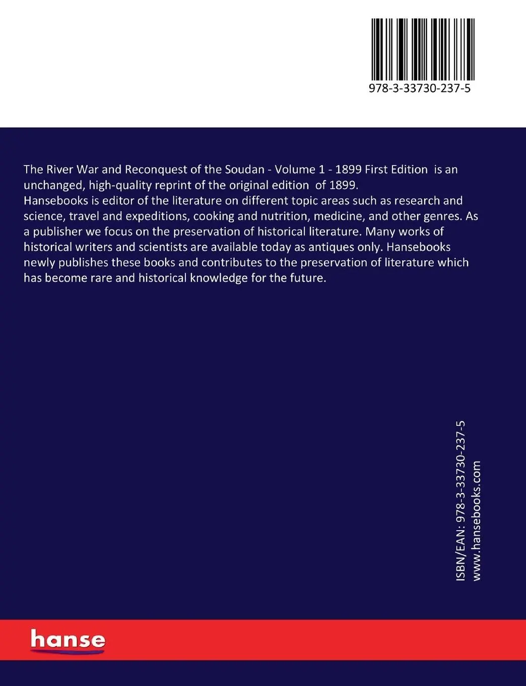 Rückseite: 9783337302375 | The River War and Reconquest of the Soudan | Winston Churchill | Buch
