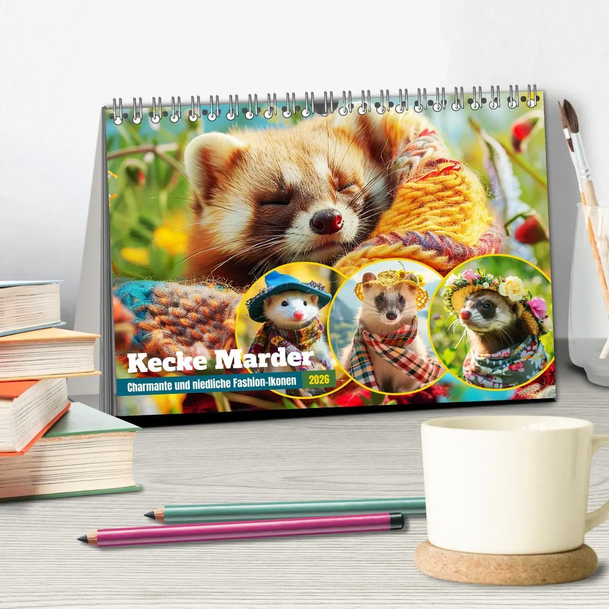 Bild: 9783457402375 | Kecke Marder. Charmante und niedliche Fashion-Ikonen (Tischkalender...