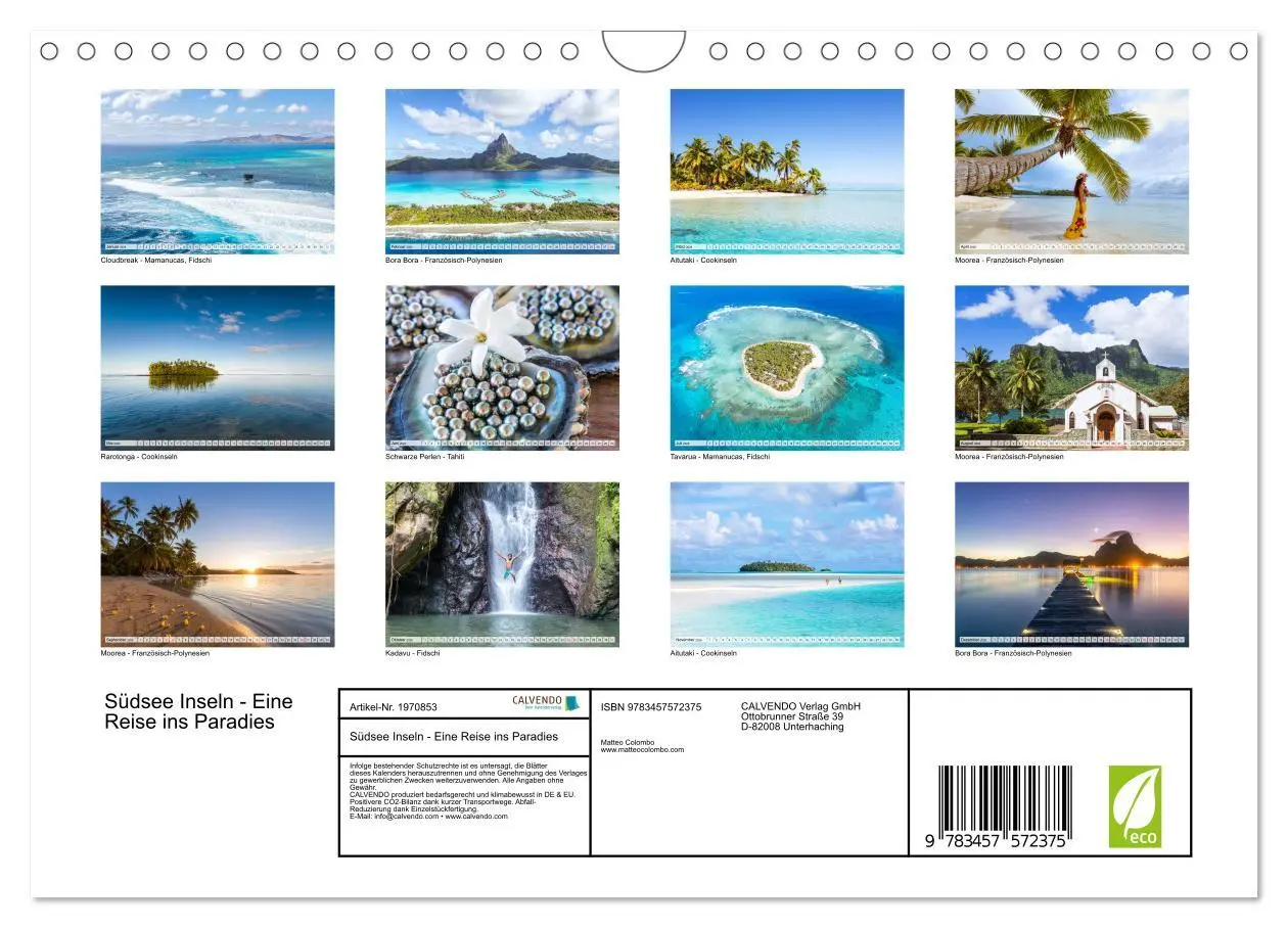 Bild: 9783457572375 | Südsee Inseln - Eine Reise ins Paradies (Wandkalender 2026 DIN A4...