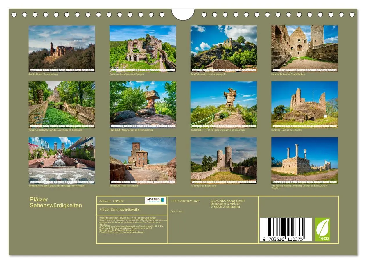 Bild: 9783516112375 | Pfälzer Sehenswürdigkeiten (Wandkalender 2026 DIN A4 quer),...