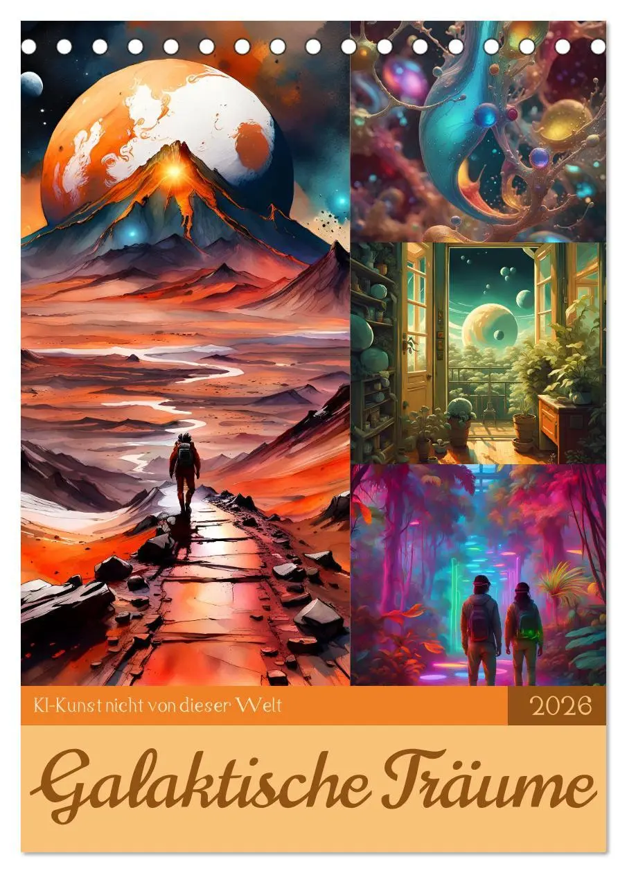 Cover: 9783516282375 | Galaktische Träume (Tischkalender 2026 DIN A5 hoch), CALVENDO...