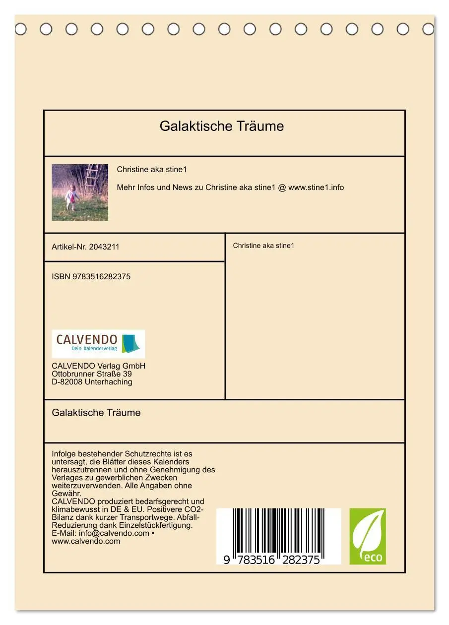 Bild: 9783516282375 | Galaktische Träume (Tischkalender 2026 DIN A5 hoch), CALVENDO...