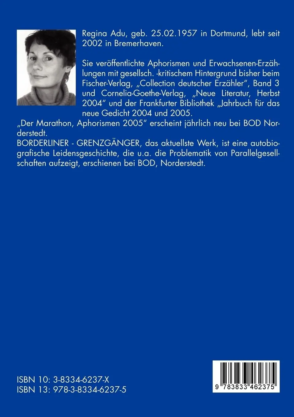Rückseite: 9783833462375 | Borderliner - Grenzgänger | Regina Adu | Taschenbuch | 72 S. | Deutsch