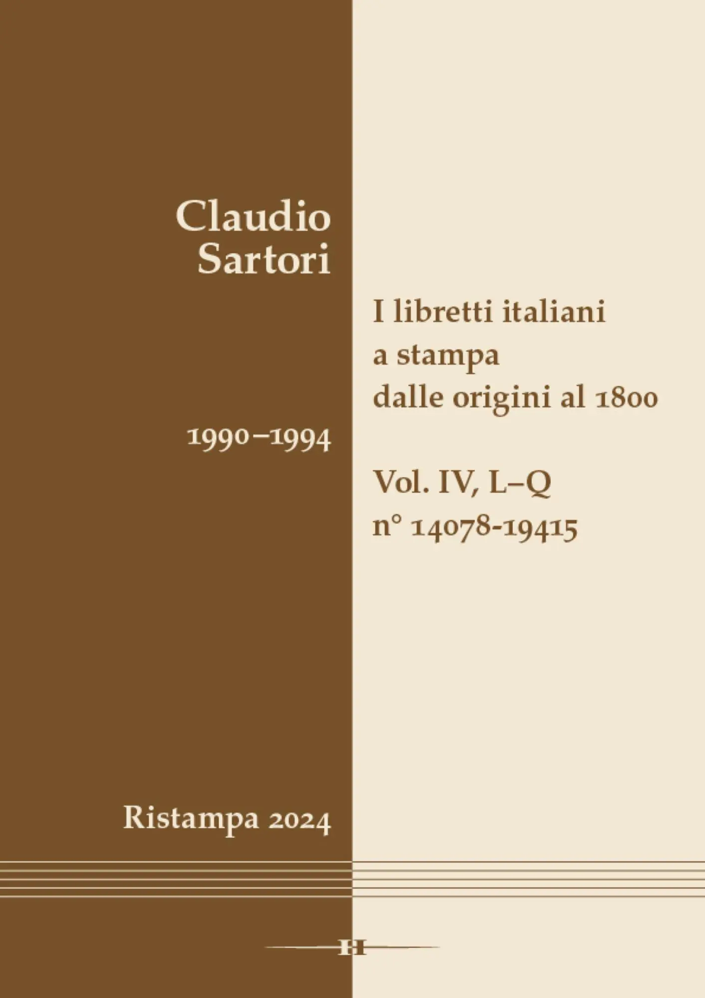 I libretti italiani a stampa dalle origini al 1800. Catalogo analitico con 16 indici