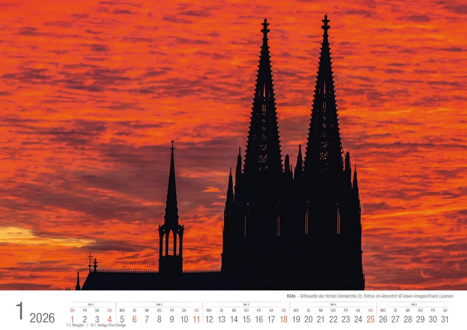 Bild: 9783965352575 | Köln 2026 Bildkalender A3 quer, spiralgebunden | Holger Klaes | 2026