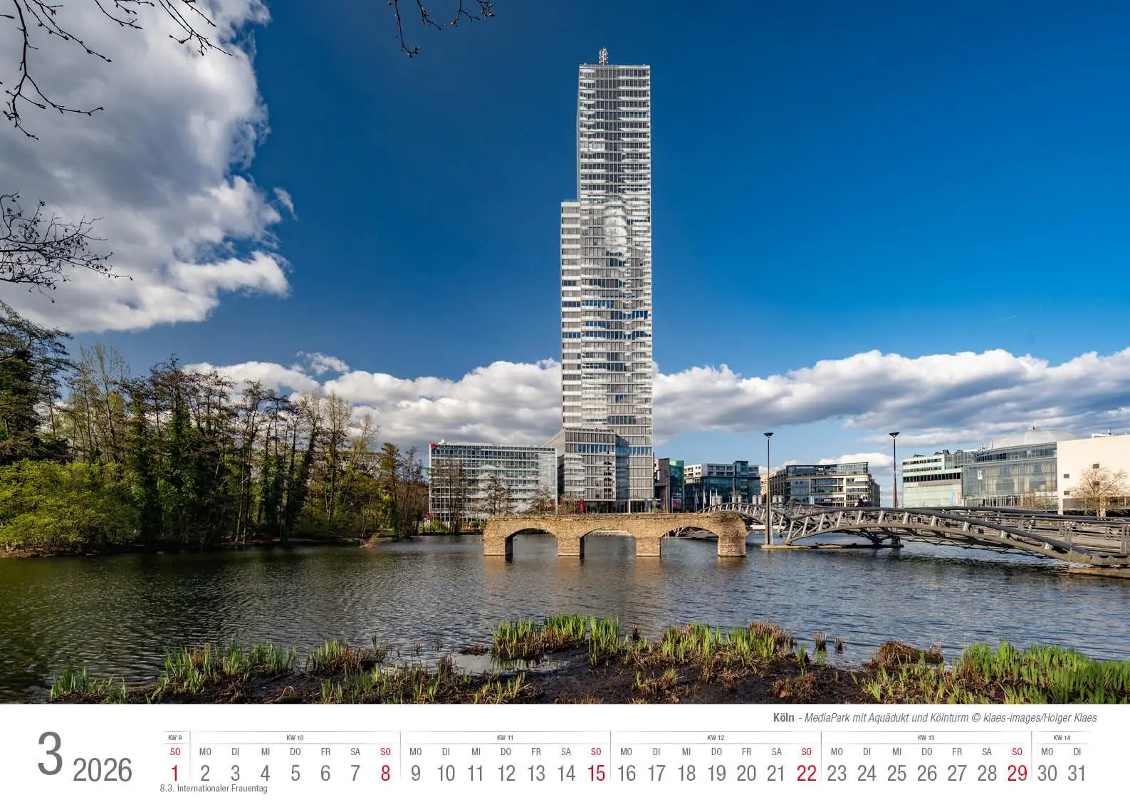 Bild: 9783965352575 | Köln 2026 Bildkalender A3 quer, spiralgebunden | Holger Klaes | 2026