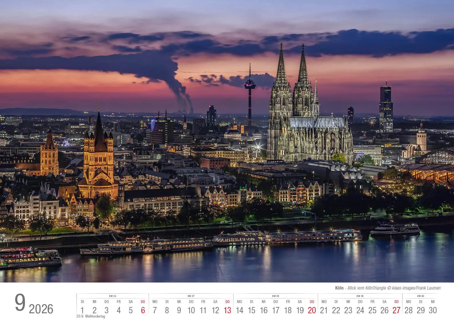 Bild: 9783965352575 | Köln 2026 Bildkalender A3 quer, spiralgebunden | Holger Klaes | 2026