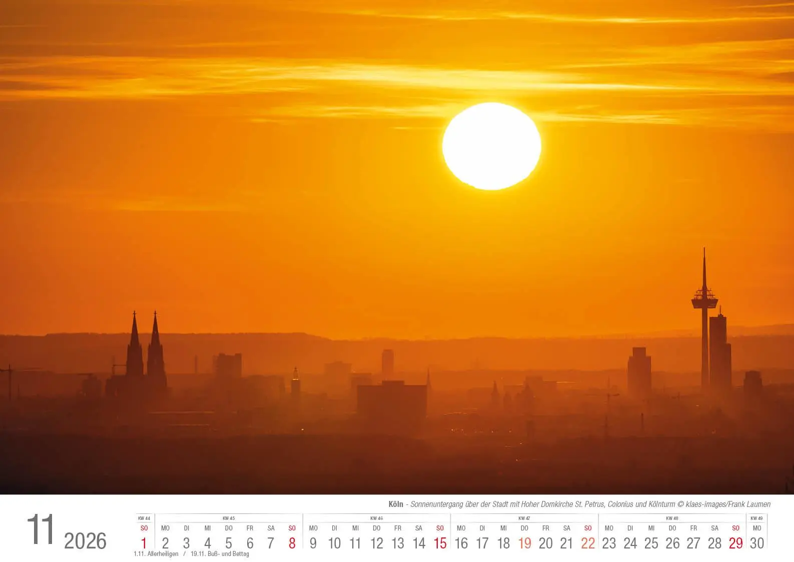 Bild: 9783965352575 | Köln 2026 Bildkalender A3 quer, spiralgebunden | Holger Klaes | 2026
