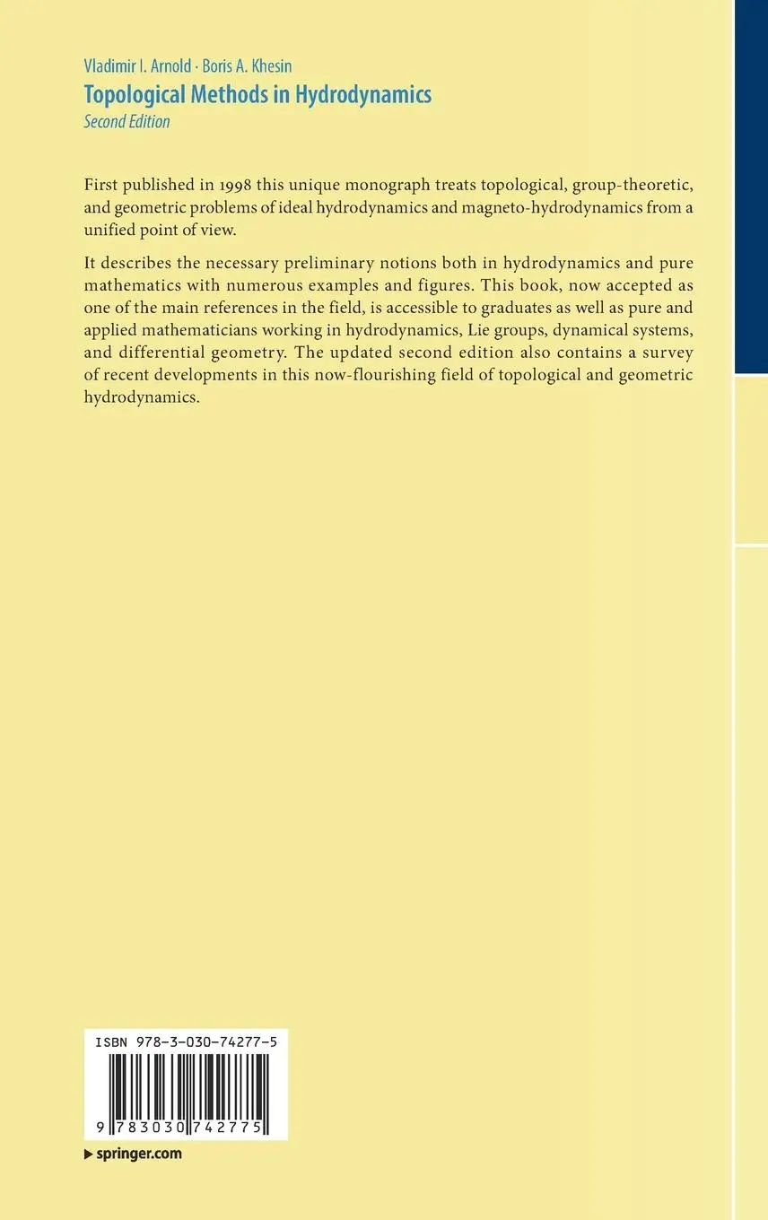 Rückseite: 9783030742775 | Topological Methods in Hydrodynamics | Boris A. Khesin (u. a.) | Buch