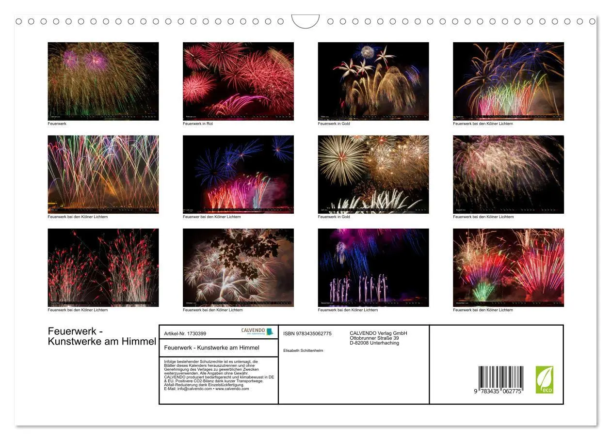 Bild: 9783435062775 | Feuerwerk - Kunstwerke am Himmel (Wandkalender 2025 DIN A3 quer),...
