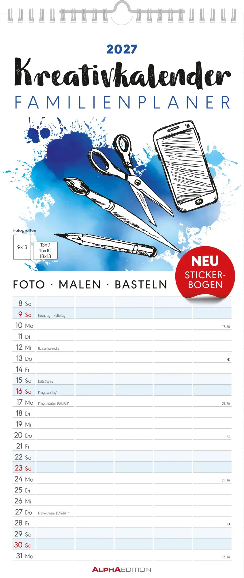 Cover: 4069095012875 | Kreativkalender Familienplaner 2027 | Neumann Verlage GmbH &amp; Co KG