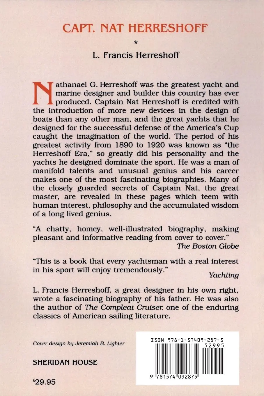 Rückseite: 9781574092875 | Capt. Nat Herreshoff | The Wizard of Bristol | L. Francis Herreshoff