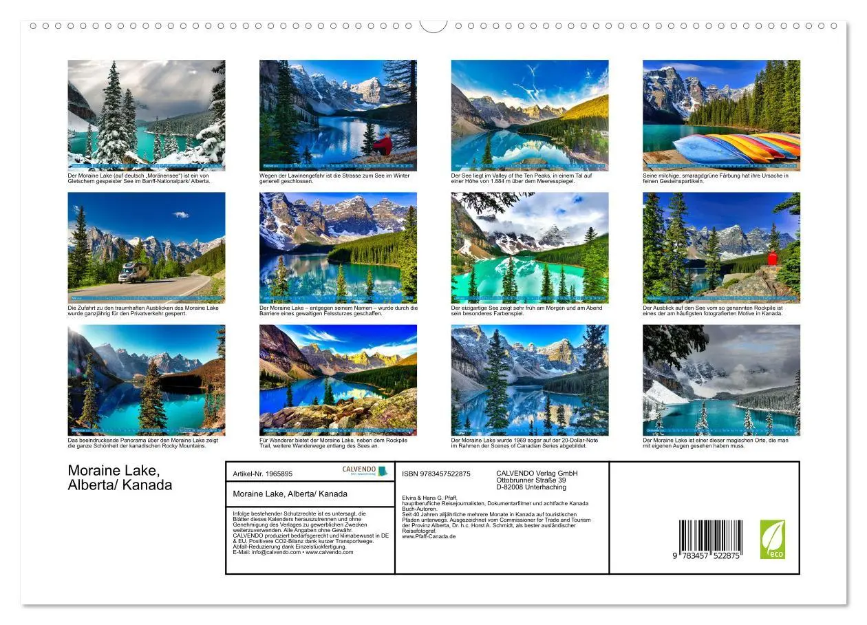 Bild: 9783457522875 | Moraine Lake, Alberta/ Kanada (hochwertiger Premium Wandkalender...
