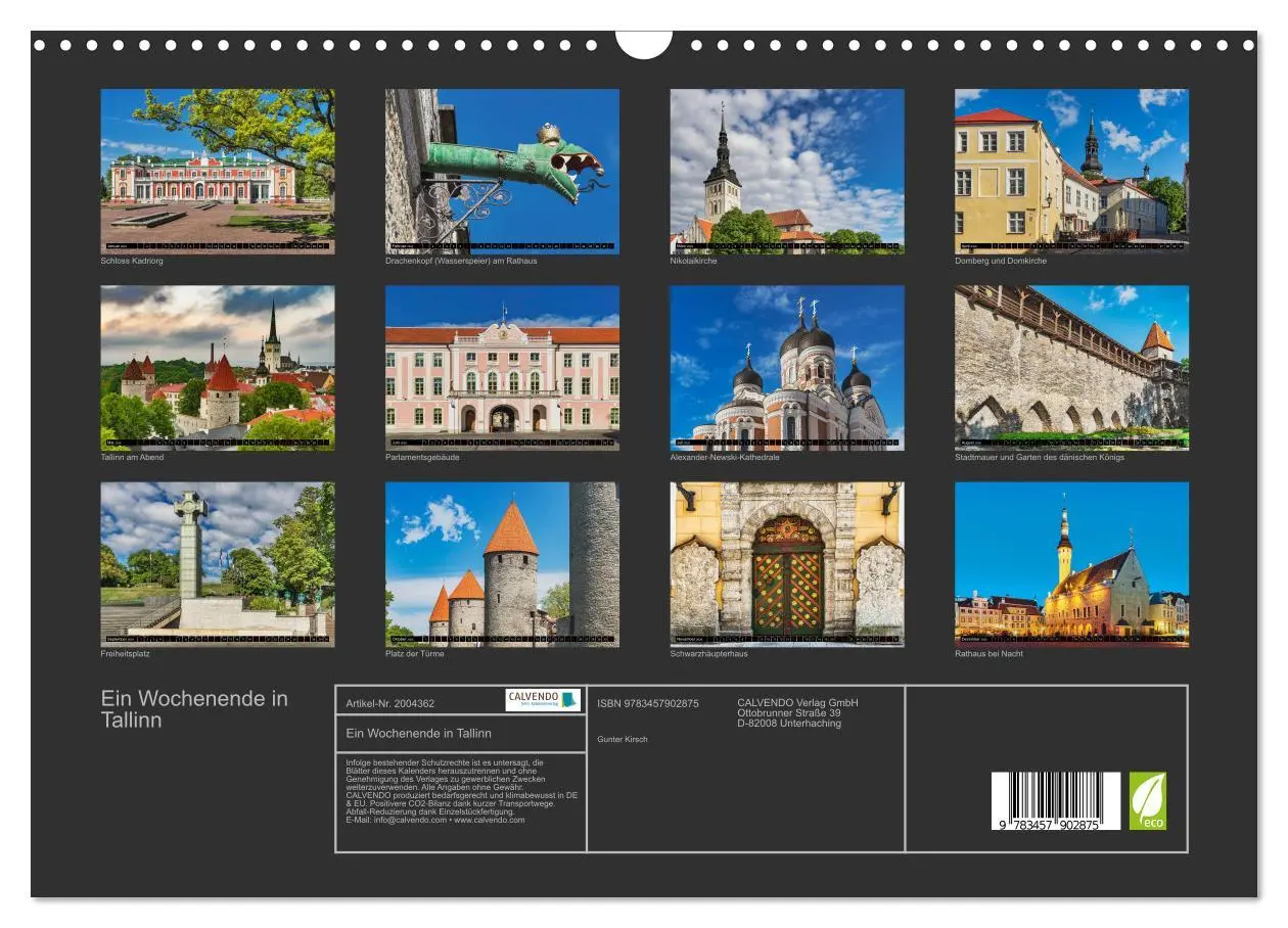 Bild: 9783457902875 | Ein Wochenende in Tallinn (Wandkalender 2026 DIN A3 quer), CALVENDO...