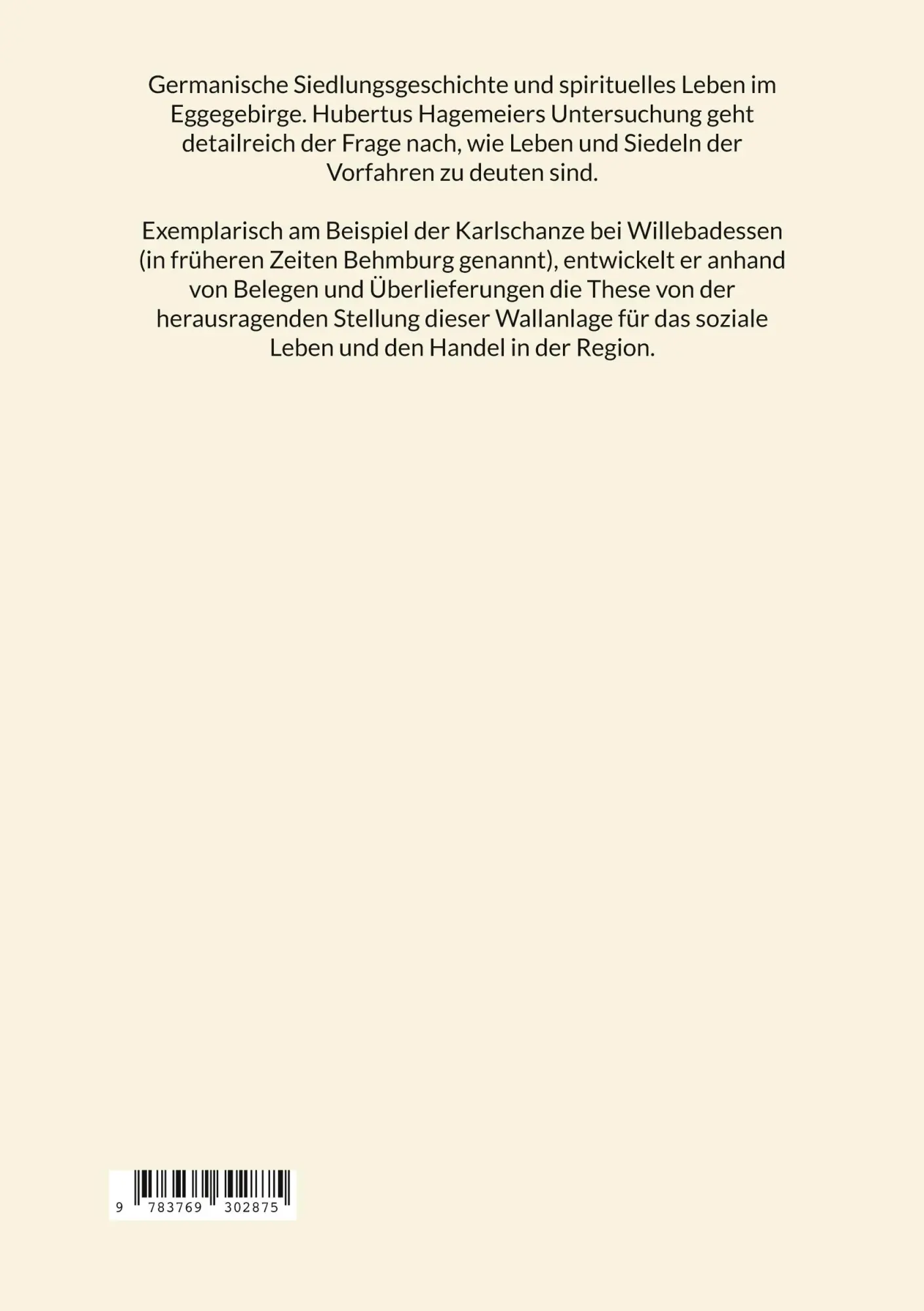 Rückseite: 9783769302875 | Karlschanze-Drudenhöhle-Irminsul | Hubertus Hagemeier | Taschenbuch