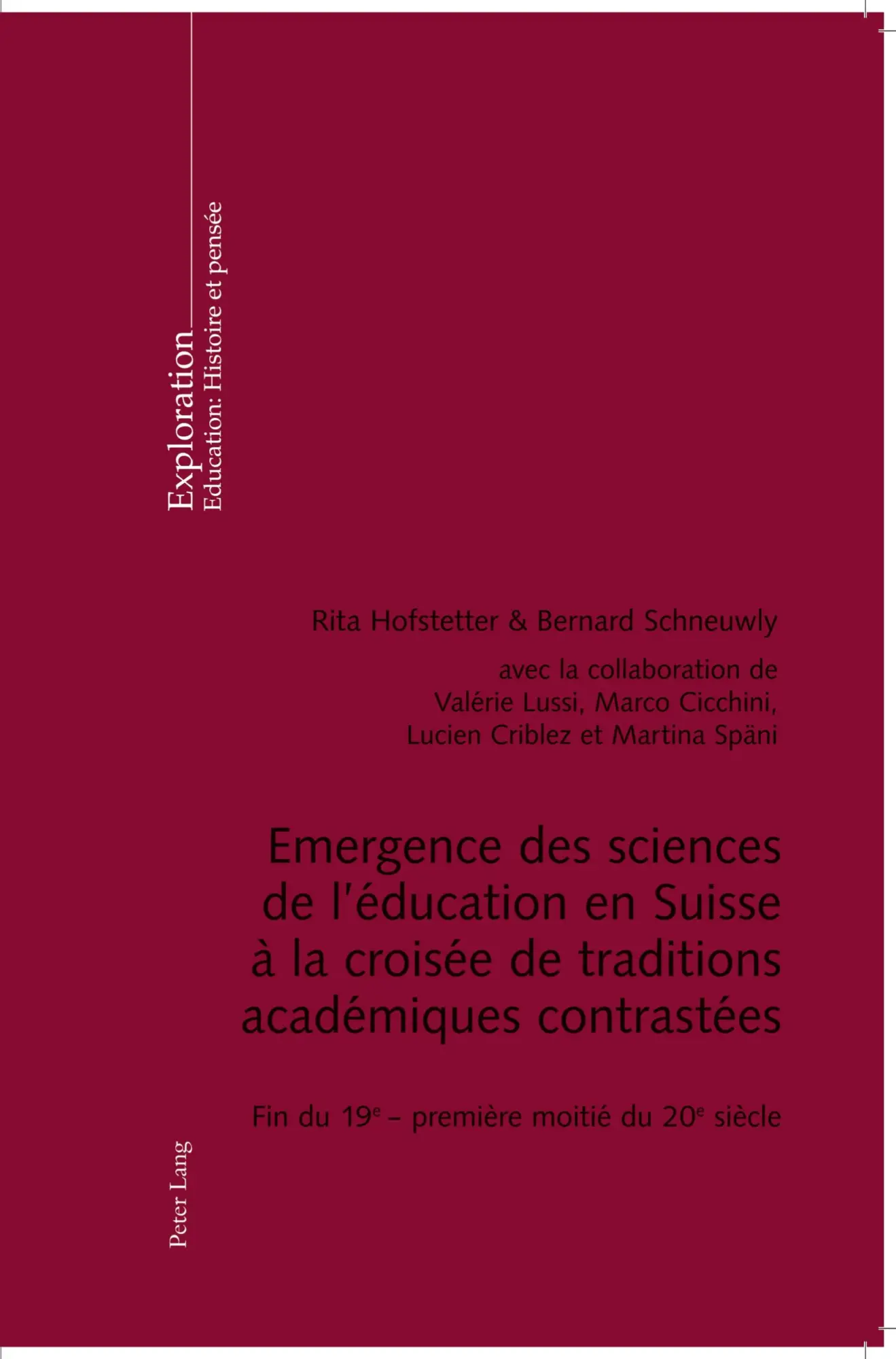 Emergence des sciences de l'éducation en Suisse à la croisée de traditions académiques contrastées