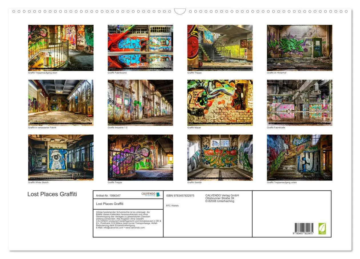Bild: 9783457822975 | Lost Places Graffiti (Wandkalender 2026 DIN A2 quer), CALVENDO...