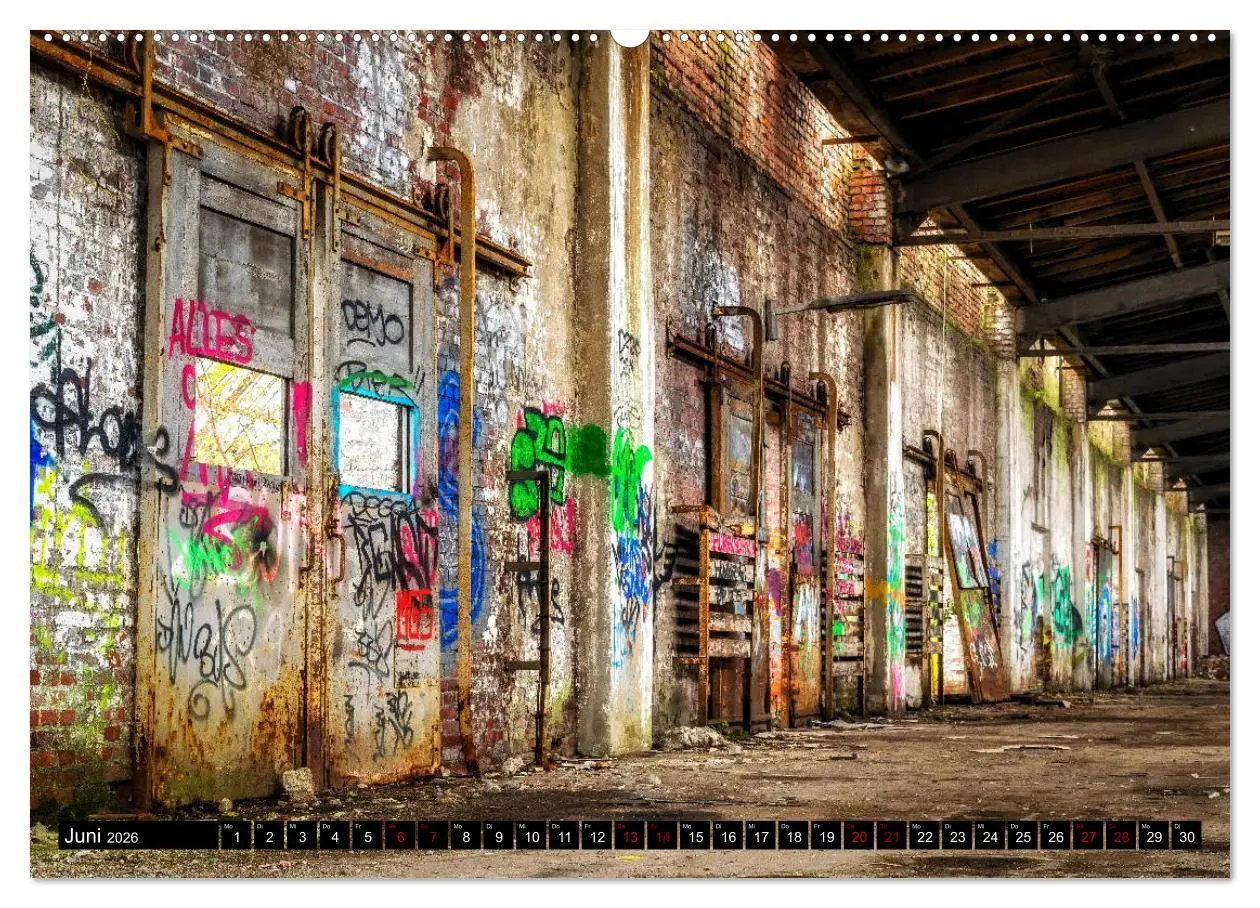 Bild: 9783457822975 | Lost Places Graffiti (Wandkalender 2026 DIN A2 quer), CALVENDO...