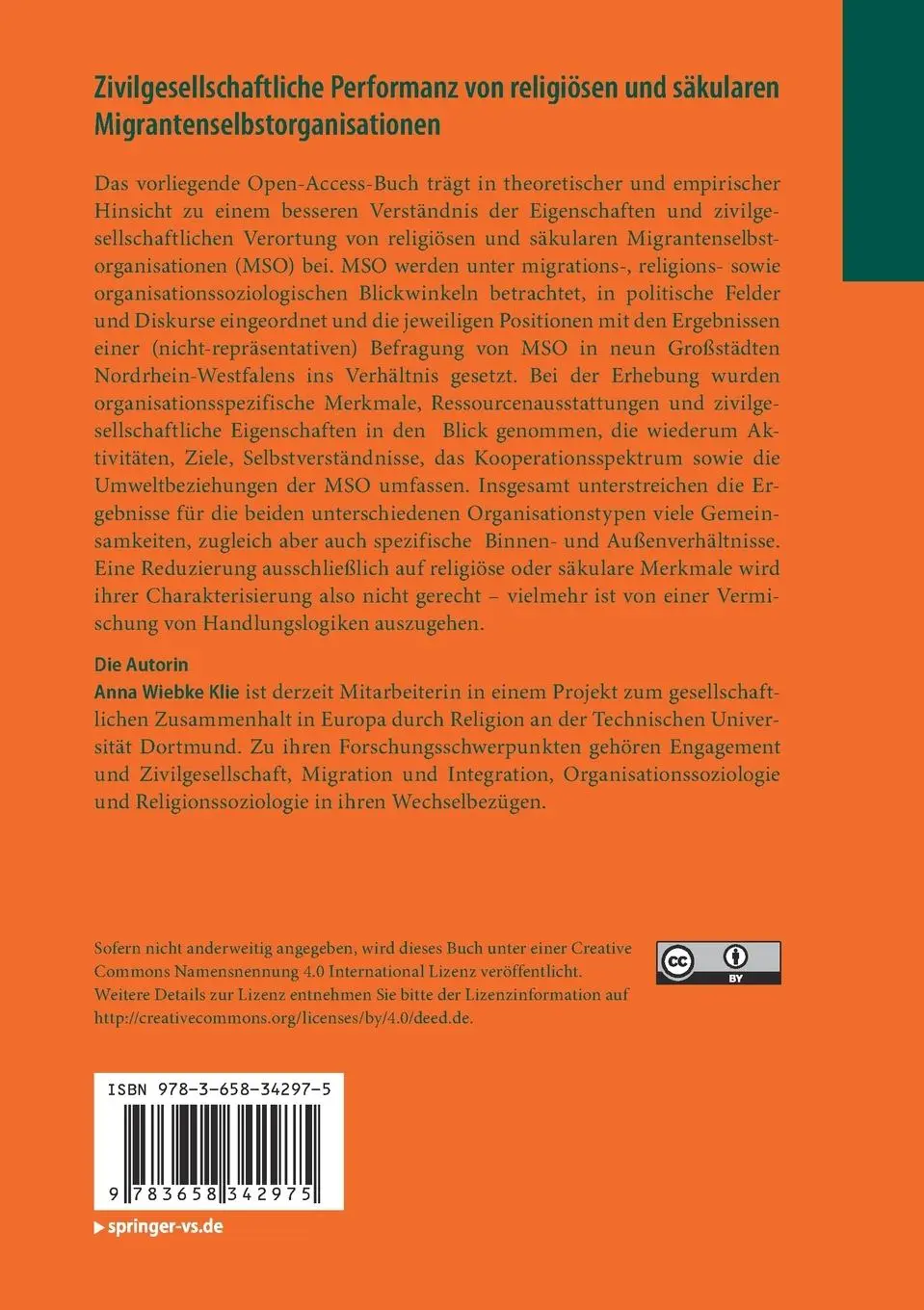 Rückseite: 9783658342975 | Zivilgesellschaftliche Performanz von religiösen und säkularen...