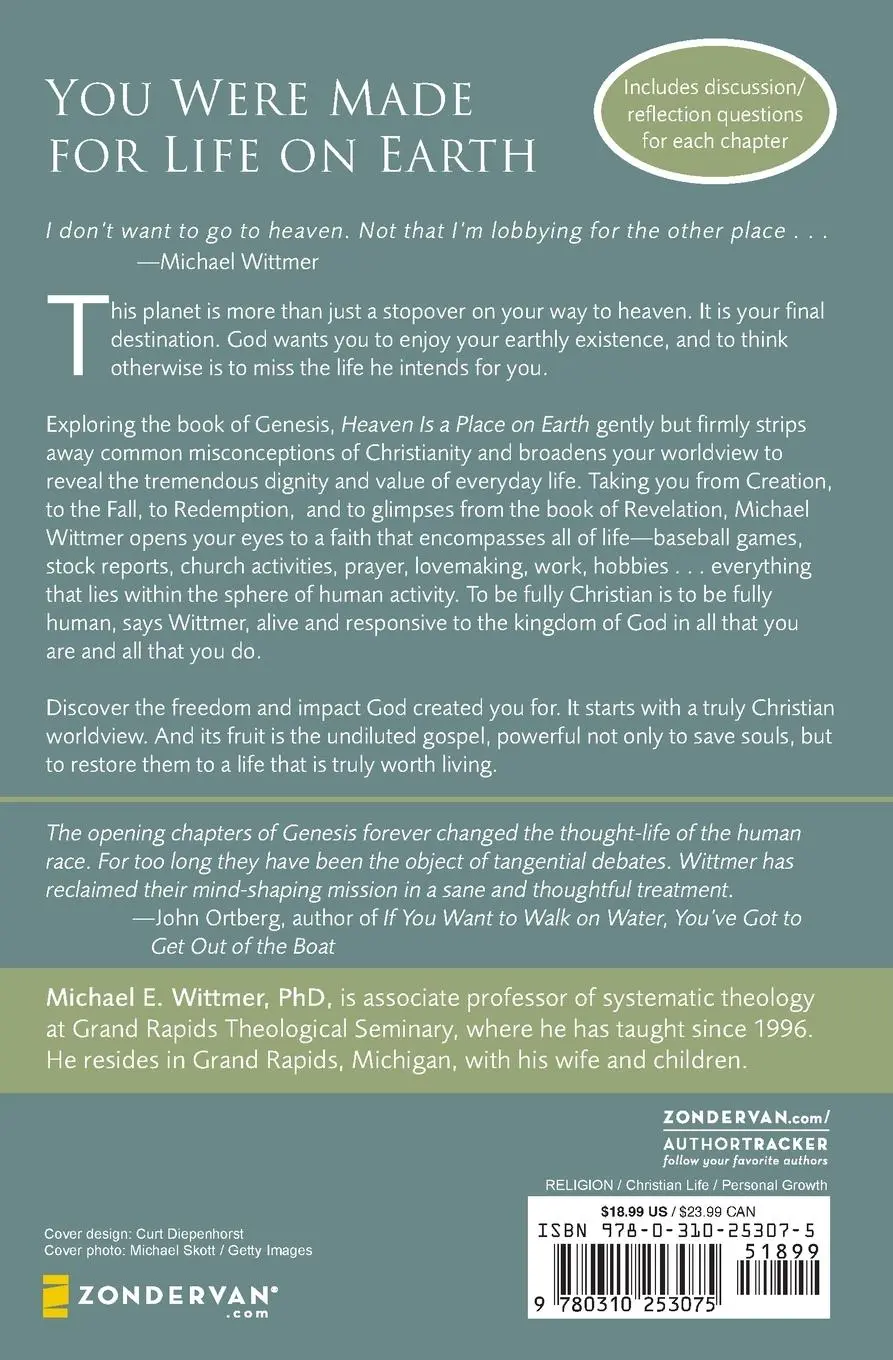 Rückseite: 9780310253075 | A Heaven Is a Place on Earth | Why Everything You Do Matters to God