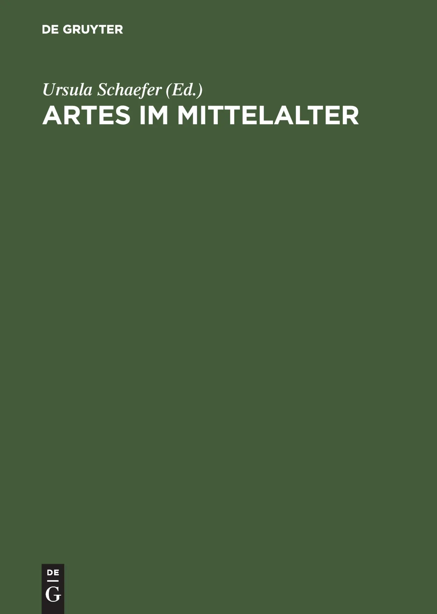 Cover: 9783050033075 | Artes im Mittelalter | Wissenschaft - Kunst - Kommunikation | Schaefer