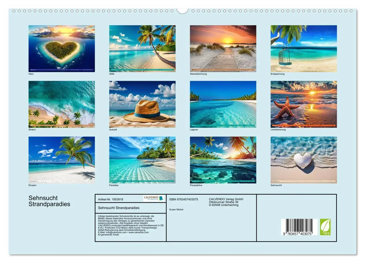 Bild: 9783457403075 | Sehnsucht Strandparadies (hochwertiger Premium Wandkalender 2026...