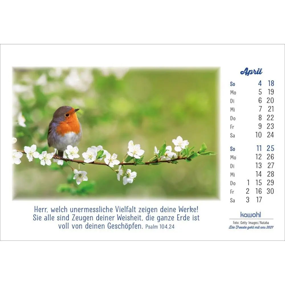 Bild: 9783754883075 | Die Freude geht mit uns 2027 | Kalender mit Farbfotos und Psalmworten