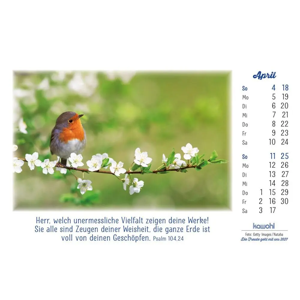 Bild: 9783754883075 | Die Freude geht mit uns 2027 | Kalender mit Farbfotos und Psalmworten