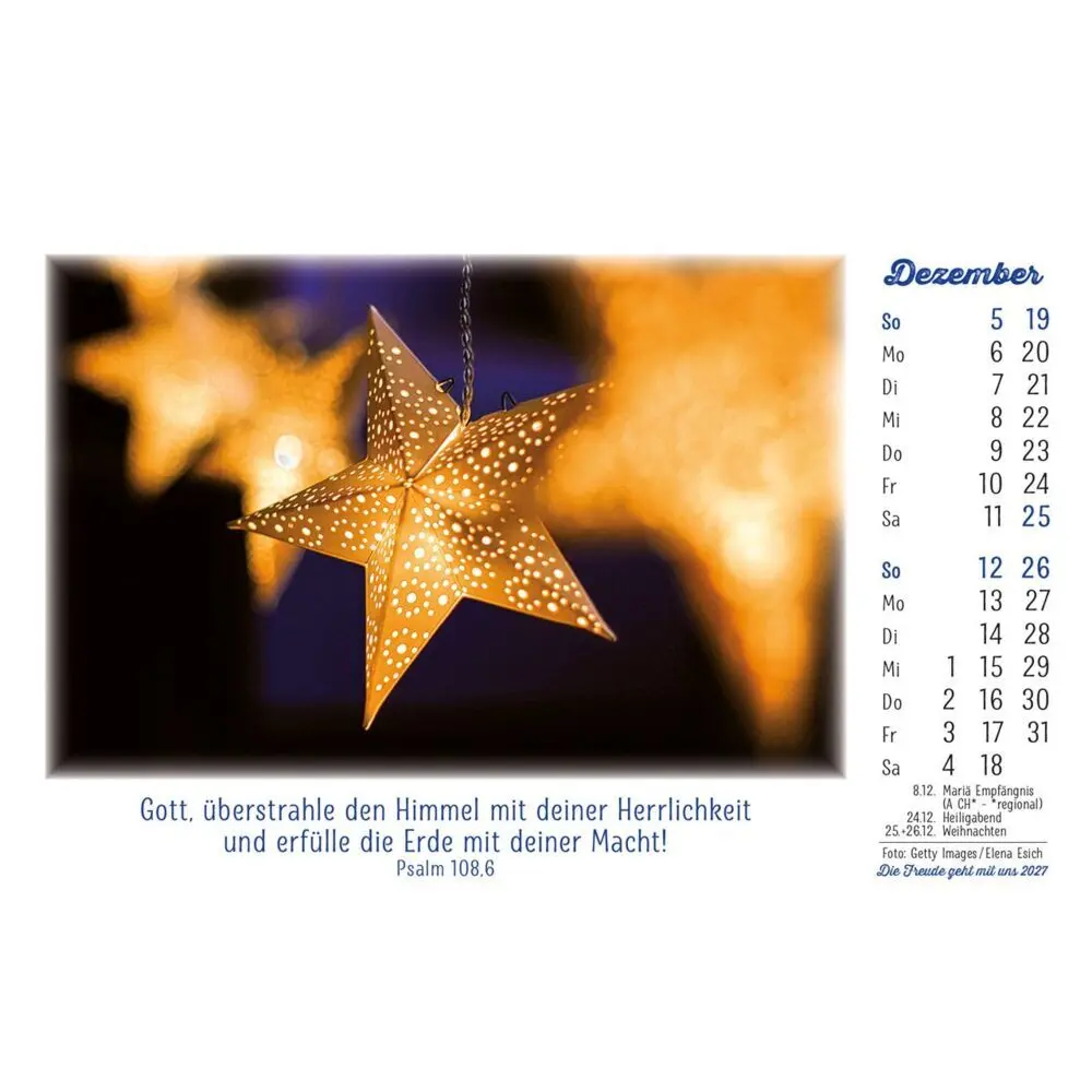 Bild: 9783754883075 | Die Freude geht mit uns 2027 | Kalender mit Farbfotos und Psalmworten