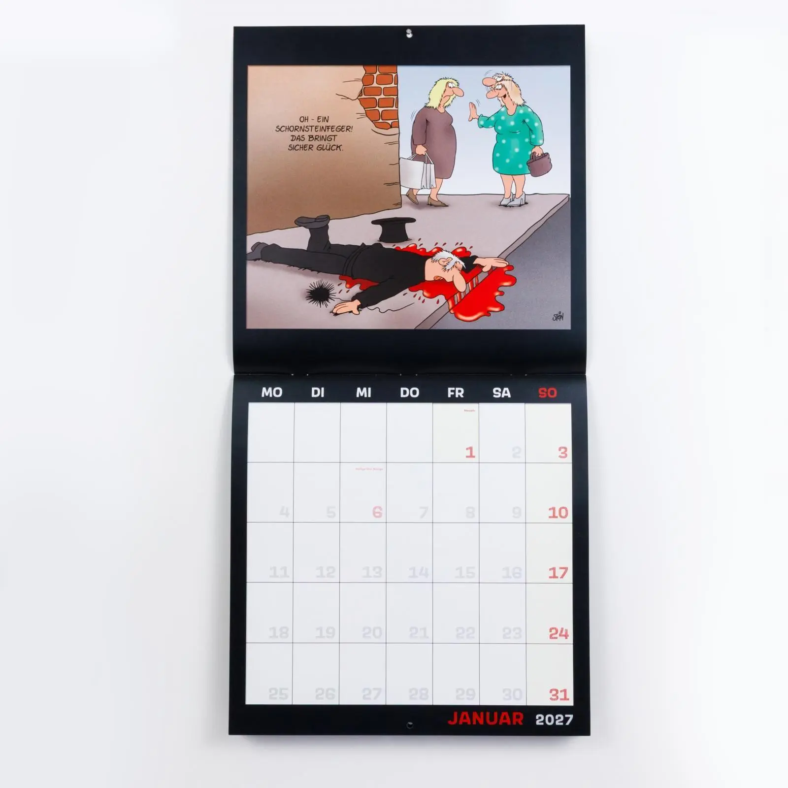 Bild: 9783830323075 | Uli Stein Schwarzer Kalender 2027: Monatskalender für die Wand | Stein