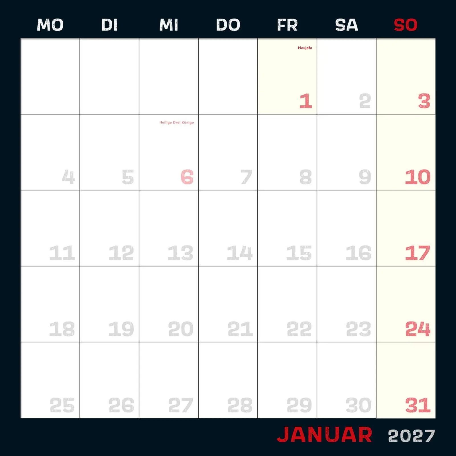 Bild: 9783830323075 | Uli Stein Schwarzer Kalender 2027: Monatskalender für die Wand | Stein