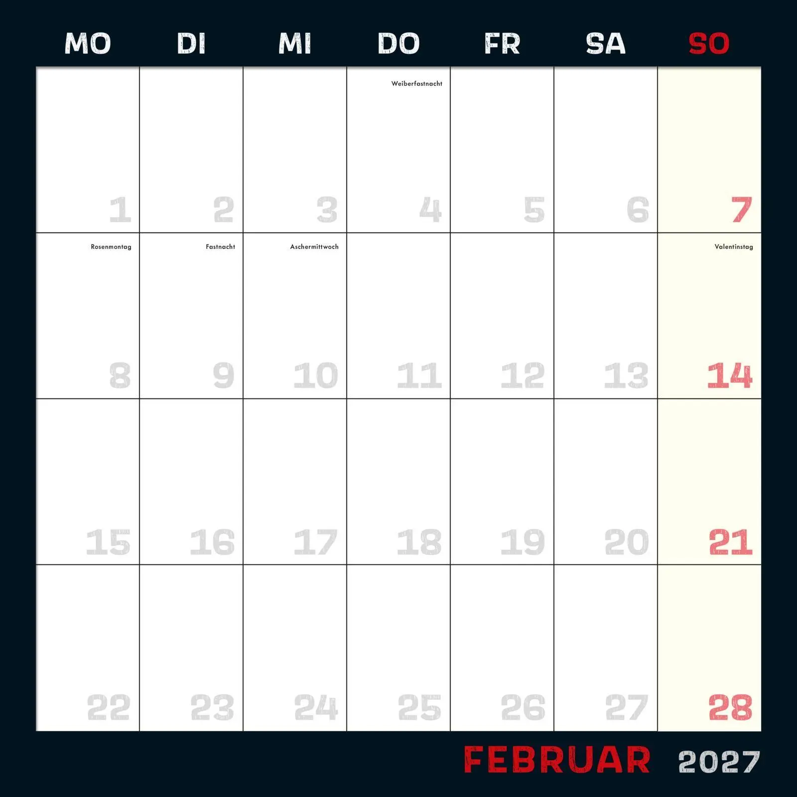 Bild: 9783830323075 | Uli Stein Schwarzer Kalender 2027: Monatskalender für die Wand | Stein