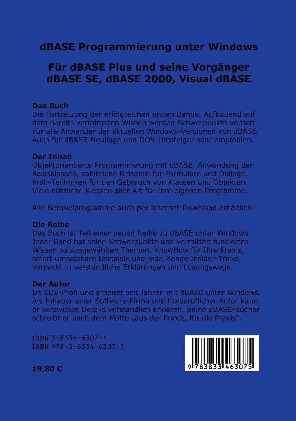Rückseite: 9783833463075 | dBase lebt ! Band 3 | Klassen und Objekte | Ulf Neubert | Taschenbuch