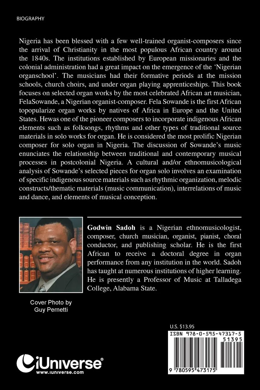 Rückseite: 9780595473175 | The Organ Works of Fela Sowande | Cultural Perspectives | Godwin Sadoh