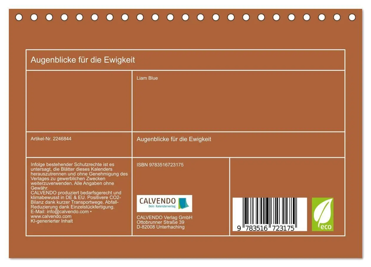 Bild: 9783516723175 | Augenblicke für die Ewigkeit (Tischkalender 2026 DIN A5 quer),...