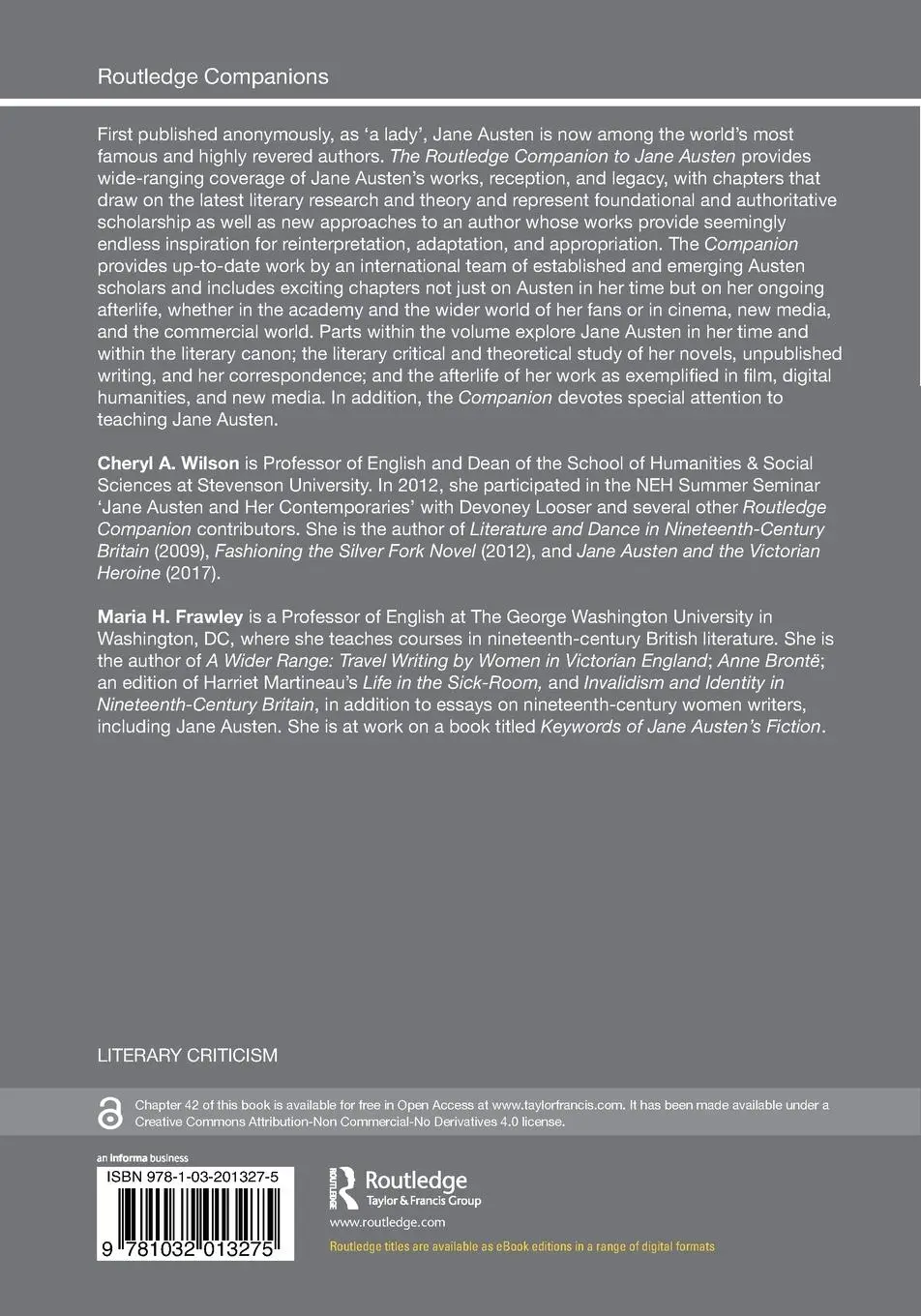 Rückseite: 9781032013275 | The Routledge Companion to Jane Austen | Cheryl A. Wilson (u. a.)