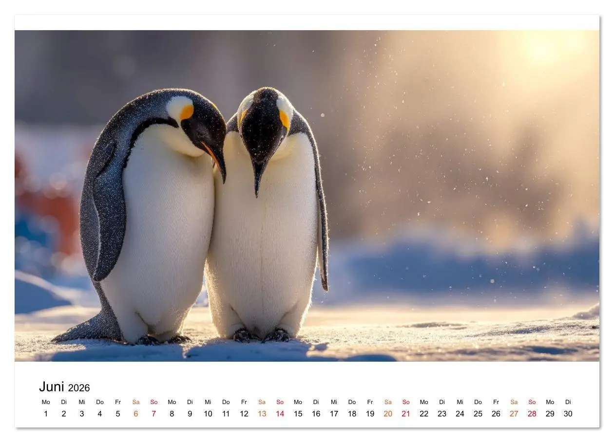 Bild: 9783516643275 | Pinguine - ein Jahr voller Meer (Wandkalender 2026 DIN A4 quer),...
