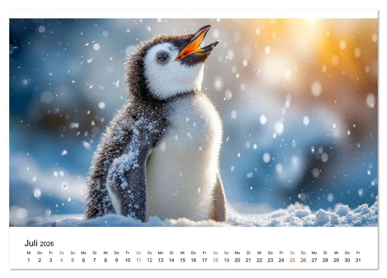 Bild: 9783516643275 | Pinguine - ein Jahr voller Meer (Wandkalender 2026 DIN A4 quer),...