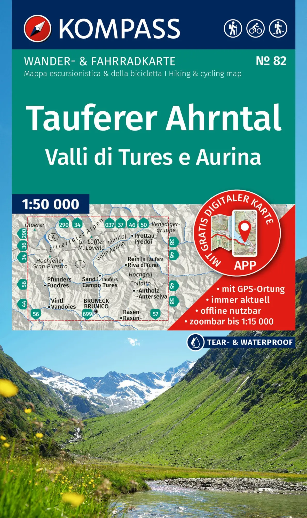Cover: 9783991543275 | KOMPASS Wanderkarte 82 Tauferer Ahrntal / Valle di Tures e Aurina...