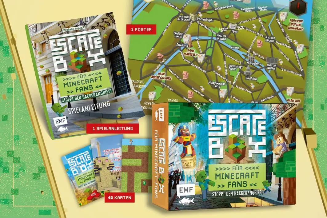 Bild: 4260478343375 | Die Escape-Box für Minecraft-Fans: Stoppt den Hackerangriff! | Spiel