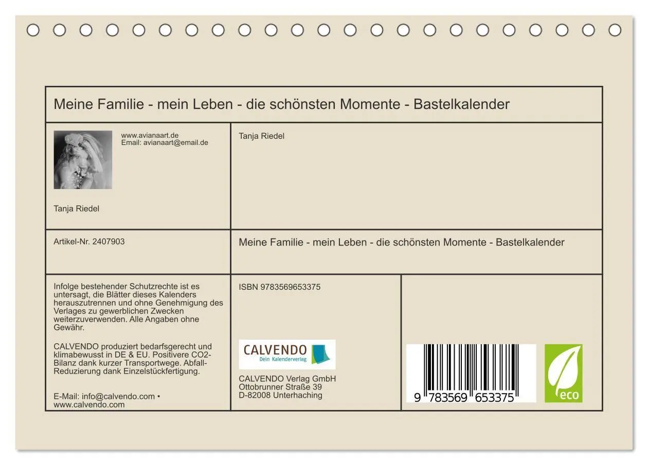 Bild: 9783569653375 | Meine Familie - mein Leben - die schönsten Momente - Bastelkalender...