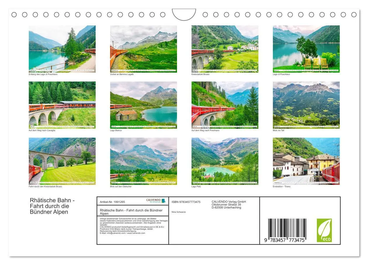 Bild: 9783457773475 | Rhätische Bahn - Fahrt durch die Bündner Alpen (Wandkalender 2026...
