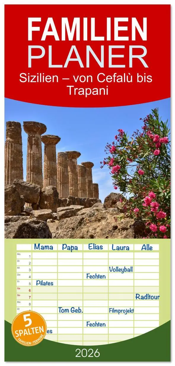 Cover: 9783516623475 | Familienplaner 2026 - Sizilien - von Cefalù bis Trapani mit 5...