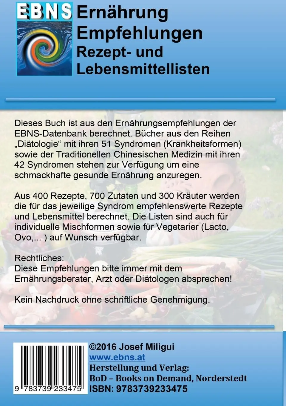 Rückseite: 9783739233475 | Ernährung bei Darmkrebs | Josef Miligui | Taschenbuch | Paperback