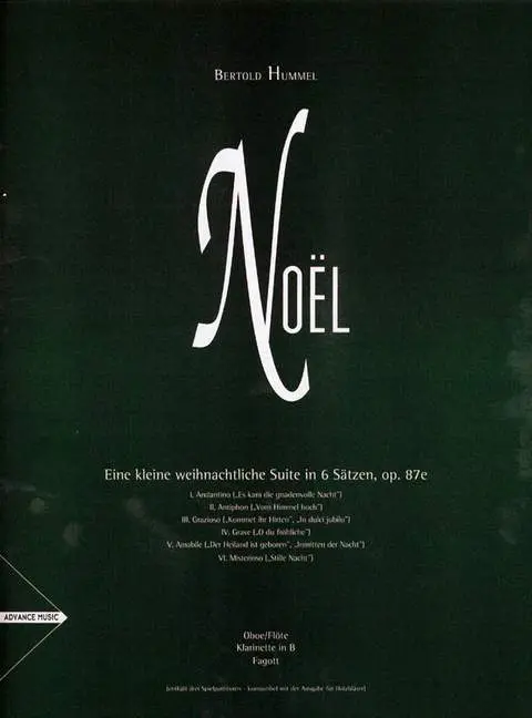Cover: 9783892213475 | Noël | Oboe/Flöte, Klarinette in B, Fagott. Spielpartitur. | Hummel