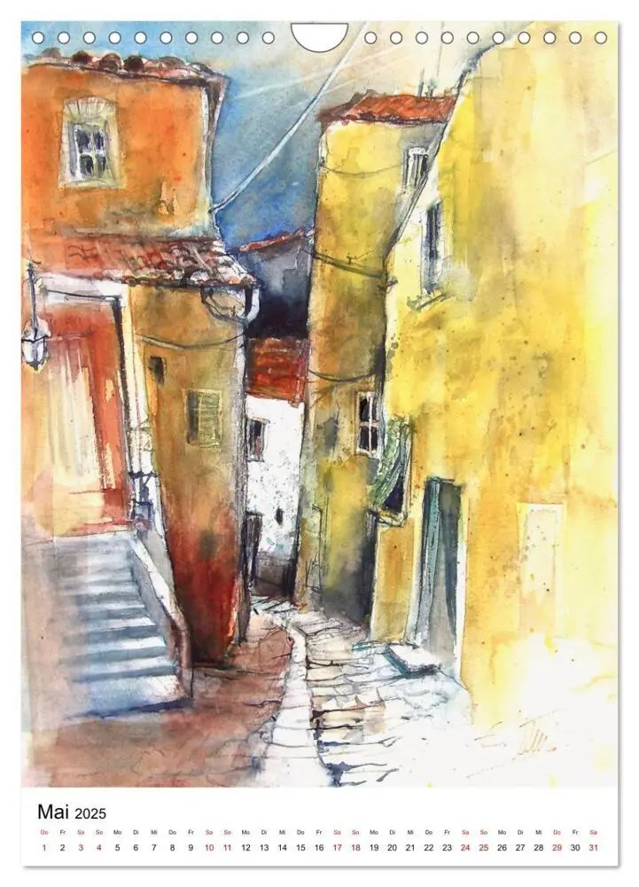 Bild: 9783435983575 | Aquarelle in Hochform (Wandkalender 2025 DIN A4 hoch), CALVENDO...