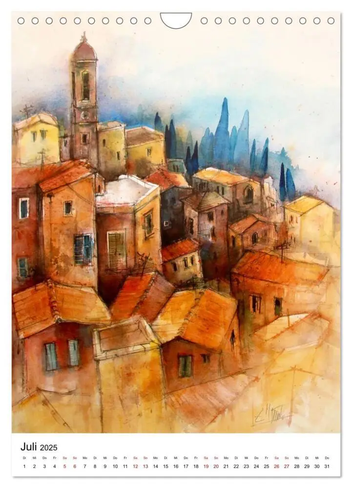 Bild: 9783435983575 | Aquarelle in Hochform (Wandkalender 2025 DIN A4 hoch), CALVENDO...