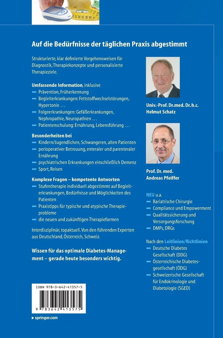 Rückseite: 9783642413575 | Diabetologie kompakt | Grundlagen und Praxis | Pfeiffer (u. a.) | Buch